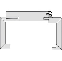 Fensterprofilquerschnitt zur Illustration der Bauweise