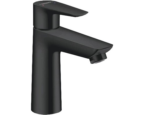 Waschtischarmatur hansgrohe Talis E 110 mit Ablaufgarnitur 7206185 schwarz matt Schwarzer Waschtischmischer