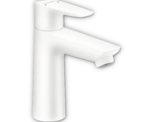 Waschtischarmatur hansgrohe Talis E 110 mit Ablaufgarnitur 7206186 weiß matt Weißer Waschtischmischer