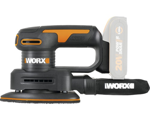 Worx Akku-Exzenterschleifer mit Staubbeutel und Akku