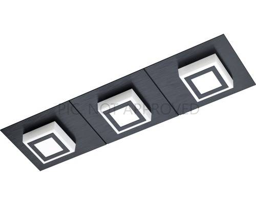 LED Deckenleuchte Masiano-1 3W 340 lm 3000 K warmweiß 440x120x50 mm schwarz