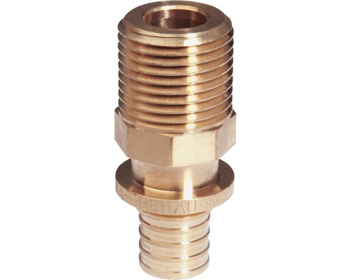 Übergangsstück Rehau Rautitan RX+ AG 16mmxRp3/4" Messing-Gewindefitting für Sanitär- und Heizungsinstallationen