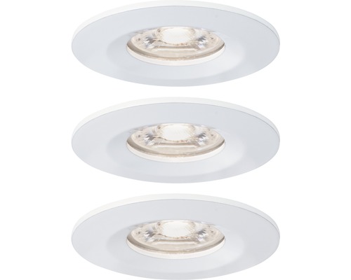 LED Einbauleuchte Nova mini 4W 310 lm 2700K warmweiß IP 44 weiß Drei runde Einbaustrahler