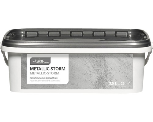 Wandfarbe StyleColor Metallic Storm silber 2,5 l
