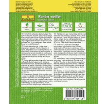 Samenpackung für runde, weiße Radieschen (Raphanus sativus) der Marke FloraSelf