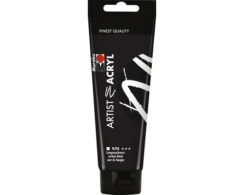 Marabu Acrylfarbe Artist Acryl lampenschwarz 974 120 ml Tube Künstler Acrylfarbe in Lampenschwarz