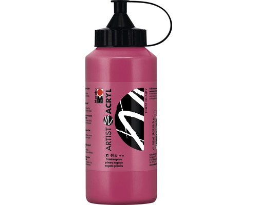 Marabu Acrylfarbe Artist Acryl primärmagenta 914 500 ml Flasche mit magentafarbenem Marabu Künstler Acryl Farbe