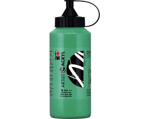 Marabu Acrylfarbe Artist Acryl phthalogrün hell 964 500 ml Flasche Marabu Künstler Acrylfarbe Phthalogrün hell mit 500ml Inhalt