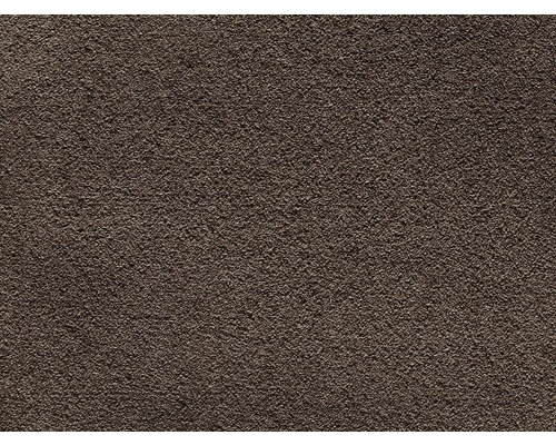 Teppichboden Shaggy Venezia schokobraun FB48 400 cm breit (Meterware) Nahaufnahme einer braunen Rauputzoberfläche.