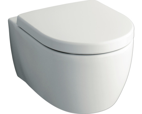 Wandtiefspülklosett-Set Geberit iCon CG05040000 ohne Spülrand weiß mit WC-Sitz