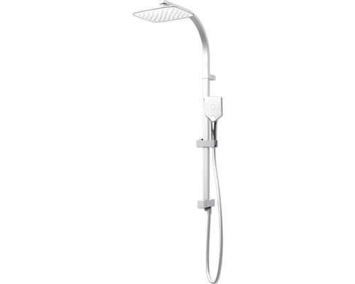 Duschsäule Schulte Square Rain II White Style D96364 02 mit Umsteller chrom/weiß Duschsystem mit Kopfbrause und Handbrause