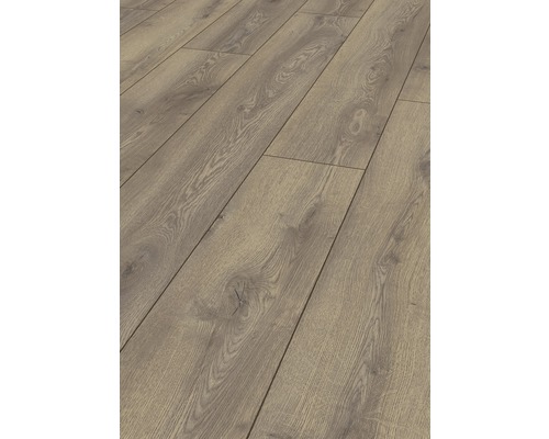 Nahaufnahme von Laminatboden in Holzoptik