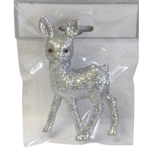 Glitzernder Hirsch im Beutel als Weihnachtsdekoration