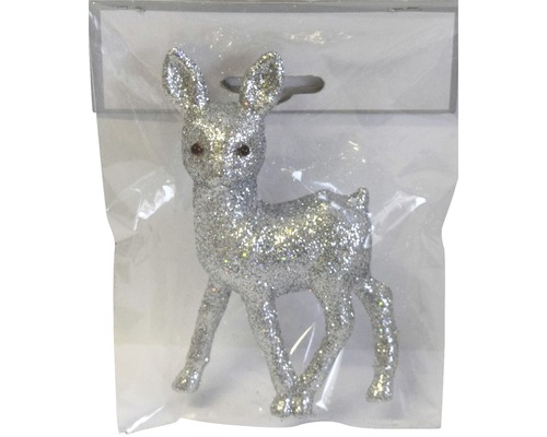 Glitzernder Hirsch im Beutel als Weihnachtsdekoration