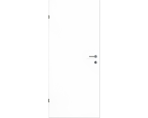 Weiße Innentür mit Türgriff und Schloss