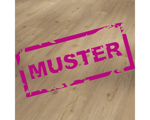 Handmuster zu Vinylboden Eiche geschliffen Landhausdiele Klickverbindung 1207 x 216 x 9,6 mm Muster eines Holzfußbodens