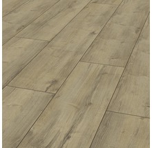 Nahaufnahme von Laminatboden in Holzoptik