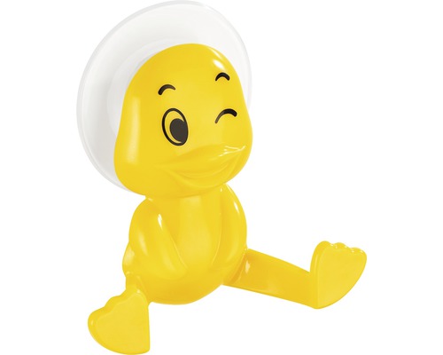 Gelbe Enten-Garderobe mit Saugnapf zur Wandbefestigung