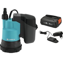 Gardena Akku-Tauchdruckpumpe mit Akku, Ladegerät und Netzkabel