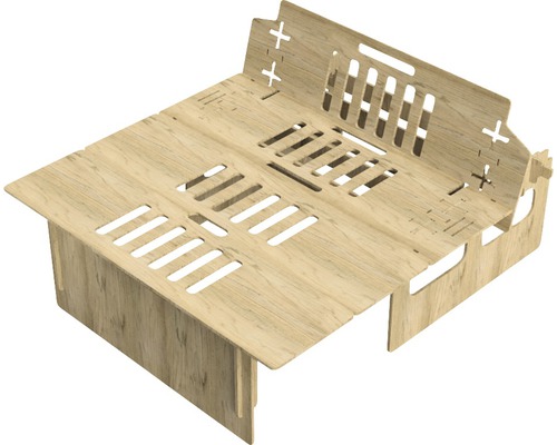 Holzkonstruktion mit Schlitzen für ein DIY Projekt