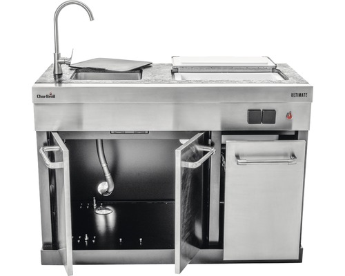 Char-Broil Ultimate Außenküchenspüle mit Wasserhahn und Schrankfächern