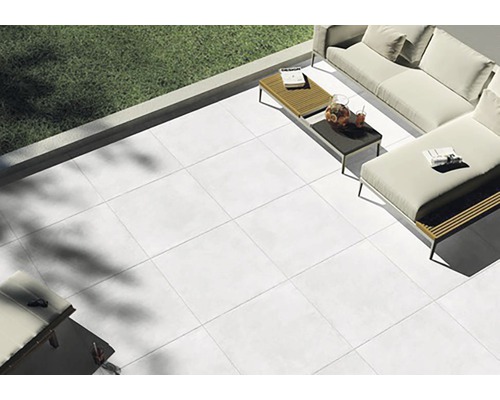 FLAIRSTONE Feinsteinzeug Terrassenplatte Ice Cube rektifizierte Kante 90 cm x 90 cm x 3 cm