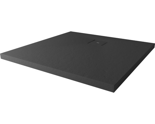 Extraflache Duschwanne Breuer Modern Line Steinoptik anthrazit 120x120x4 cm Quadratische Duschwanne