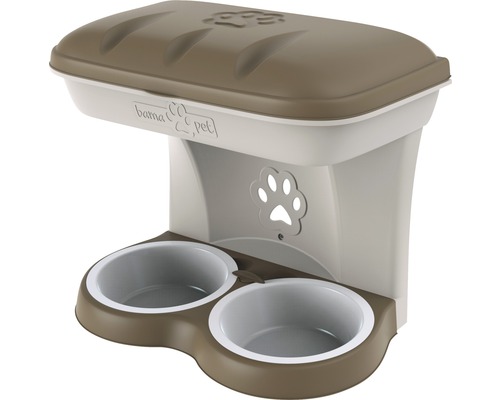Futterautomat für Haustiere mit zwei Näpfen