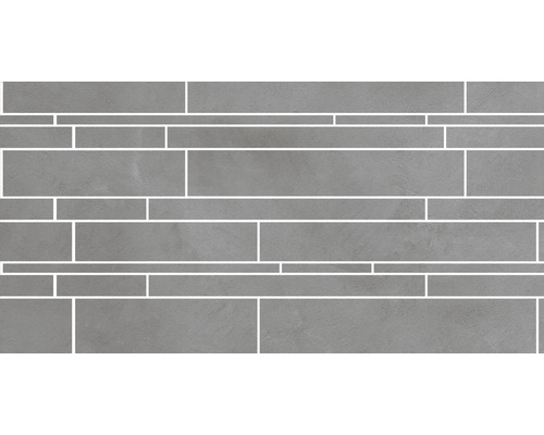 Feinsteinzeug Fliesenbordüre Cementine 30x60 cm grau Graue Mosaikfliese aus Steinzeug