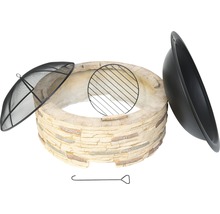Westmann Feuerstelle in Steinoptik Stahl