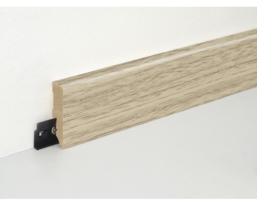 Sockelleiste aus Holz mit Befestigungsclip