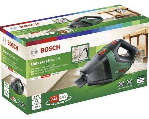 Bosch UniversalVac 18 Akku Handstaubsauger im Karton