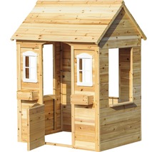 Holzspielhaus mit Tür und Fenstern