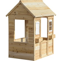 Spielhaus aus Holz mit Tür und Fenstern