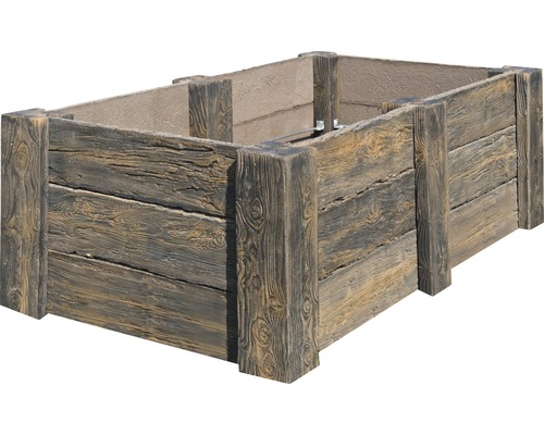 Beton Hochbeet Big Antik dunkel braun mit vormontiertem Gewinde 220 x 120 x 69 cm