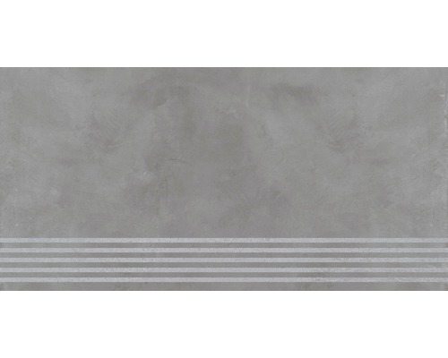 Feinsteinzeug Treppenstufe Cementine 29,7x119,7 cm grau matt rektifiziert