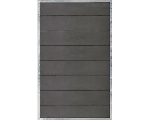 Teilelement PLUS Futura 90 x 145 cm schiefergrau Graues Garagentor mit horizontaler Paneelstruktur und Rahmen