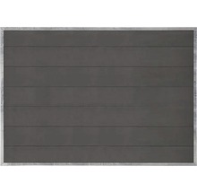 Graue Wandscheibe mit silberfarbenem Rahmen