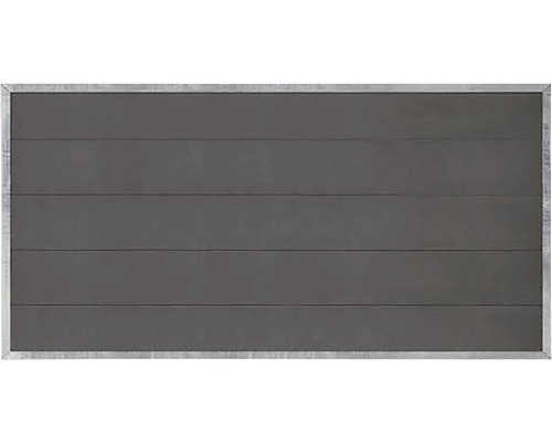 Vorgartenzaun PLUS Futura 180 x 91 cm schiefergrau Graues Garagentor mit horizontaler Paneelstruktur