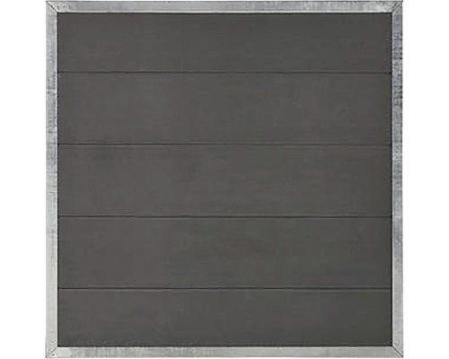 Teilelement PLUS Futura Verbund 90 x 91 cm schiefergrau Graue Sichtschutzwand mit silberfarbenem Rahmen