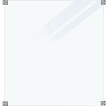 Quadratische Glasplatte mit Eckbefestigungen