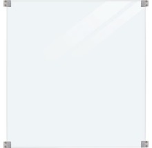 Klares Duschpaneel mit Eckbefestigungen