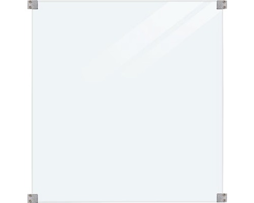 Klares Duschpaneel mit Eckbefestigungen