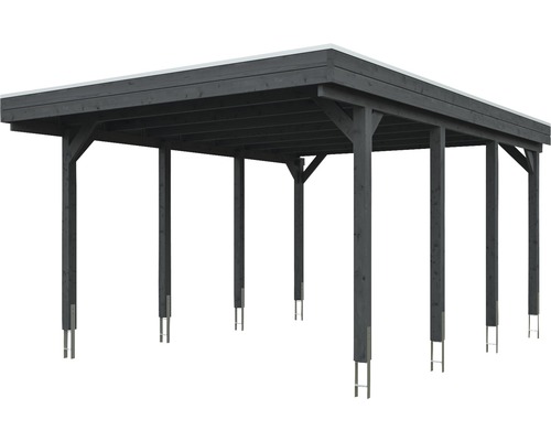 Freistehender Carport aus Holz mit Flachdach