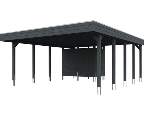 Holzcarport mit Geräteraum für den Garten