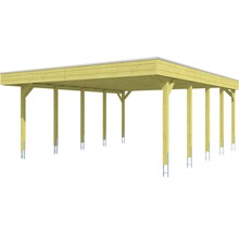 Holzcarport mit Pfosten und Flachdach