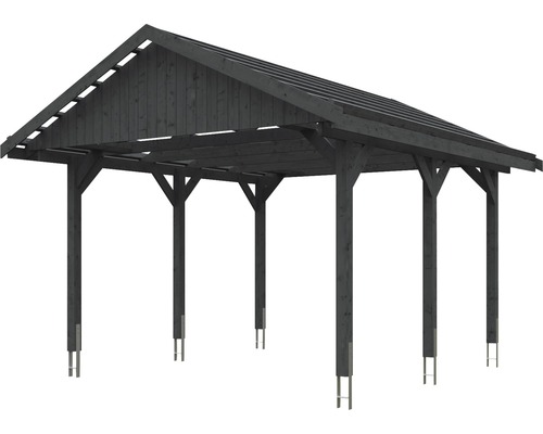 Holzcarport mit Satteldach und Pfosten