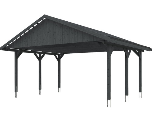 Carport aus Holz mit Stützpfosten