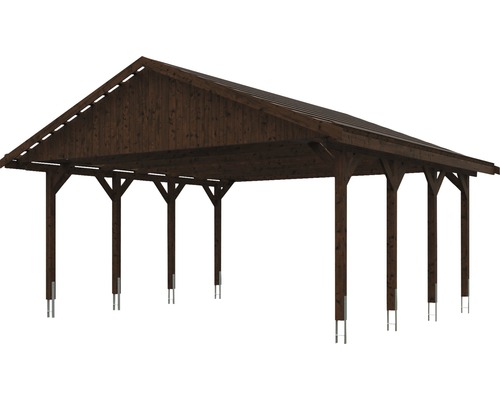 Holzcarport mit Dach zum Schutz von Fahrzeugen