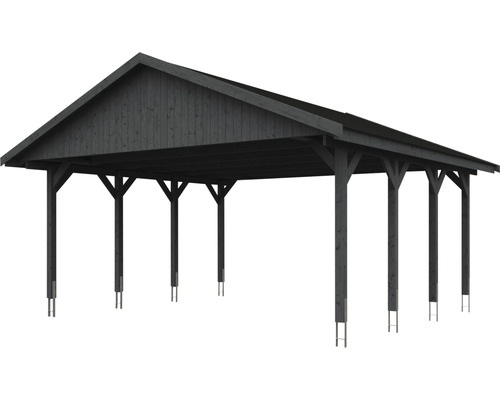 Holzcarport mit Satteldach und Pfosten